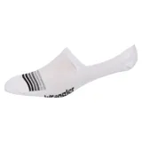 Pack de tres pares de medias Wrangler invisibles, en color gris, blanco y negro, con rayas en la puntera y logo de la marca.