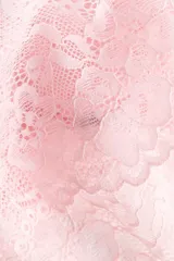 Pack de dos bombachas de encaje color rosa pálido, tiro bajo con cintura en V y corte brasileño.