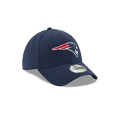 Gorra New Era 39THIRTY de New England Patriots, color azul marino, con logo del equipo bordado en el frente.