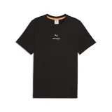 Remera de algodón negra con cuello redondo y manga corta. Presenta el logo de Puma y la marca McLaren Racing estampados en el centro del pecho.