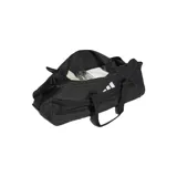 Bolso Adidas Tiro League negro con logo blanco. Cuenta con compartimento para calzado, correa ajustable y base resistente al desgaste.