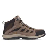 Bota de trekking Columbia Crestwood Mid Wtpf, color marrón con detalles en negro, impermeable con tecnología Omni-Tech y suela Omni-Grip.