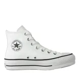 Championes Converse Chuck Taylor All Star Lift de caña alta, color blanco, con plataforma y logo de la marca en el lateral.