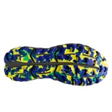 Championes de trail running Brooks Cascadia 17 para hombre, color azul con detalles en amarillo y negro.