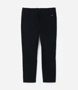 Pantalón Marfinno de corte recto para hombre, color beige, con textura efecto lino, cintura elástica con cordón ajustable y bolsillos en el frente y la espalda.