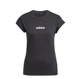 Remera Adidas de corte clásico y cuello redondo, color negro con el logo de la marca estampado en blanco en el centro del pecho.