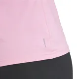 Remera deportiva Adidas AEROREADY Train Essentials color rosa con logo blanco en el pecho y cuello en V.