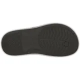 Ojotas tipo flip-flop de color verde oliva con una franja blanca decorativa alrededor de la entresuela. La suela es texturizada y la tira es de TPU.