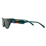Lentes de sol Mr Boho modelo Seongsu, con montura color verde azulado y detalles en marrón y azul en los laterales.