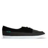 Championes Reef modelo Deck Hand Low, color negro con detalles en gris, suela blanca y etiqueta con logo de la marca en el lateral.