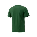 Remera de manga corta Lacoste, color negro, con cuello redondo y estampa frontal con texto en blanco estilo dibujo a mano.