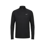 Buzo deportivo Nike de manga larga, color negro, con cuello alto y cierre frontal parcial. Presenta logo de la marca estampado en el pecho.