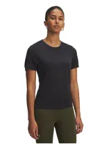 Remera deportiva Under Armour de manga corta, confeccionada en tejido jacquard ligero y transpirable con tecnología de control de olores. Presenta un diseño de cuello redondo, bajo con abertura lateral y logotipos reflectantes.