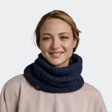 Cuello polar Buff Knitted Jarn de punto elástico color azul marino con forro polar PrimaLoft.