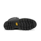 Bota de cuero negra con cordones bicolores, cuello acolchado y suela de goma dentada de alta tracción. Presenta el logo de la marca en el lateral y en la lengüeta.