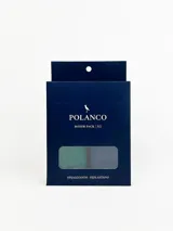 Pack de dos boxers de algodón con elastano, uno color azul pálido y otro gris oscuro.