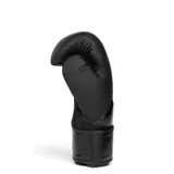 Guantes de boxeo Everlast Elite unisex, color negro con detalles dorados y logo de la marca.