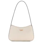 Cartera tipo bandolera Guess modelo Cerelia, color blanco hueso, fabricada en símil cuero con herrajes dorados y logo frontal de la marca. Cuenta con correa fina para el hombro y cierre superior.