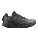 Championes de running Salomon Aero Glide 4, color negro con diseño texturizado en la parte superior, suela de gran amortiguación y logo de la marca en el lateral.