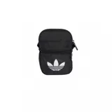Bandolera negra Adidas Originals con logo blanco estampado en el frente y correa ajustable.