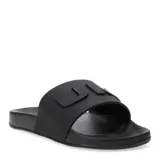 Chanclas Umbro modelo Flip, color negro, con banda ancha superior que presenta el logo de la marca en relieve. Diseño ergonómico con suela texturizada para mayor agarre.