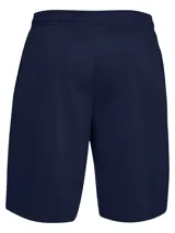 Short deportivo Under Armour Tech Mesh, color azul marino, de corte holgado, ligero y transpirable, diseñado para entrenamiento.