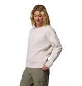 Buzo de cuello redondo color beige, con logo circular estampado en el pecho. Cuenta con puños, cuello y dobladillo acanalados.