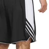 Short deportivo Adidas modelo Crazy Lite, color negro con cintura elástica ancha a rayas blancas y negras, y el logo de la marca en blanco en la pierna.