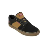 Championes Etnies Barge LS X Independent, color negro con detalles en marrón y logo de Independent en rojo.