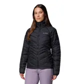 Campera técnica 3 en 1 de Columbia, diseñada para deportes de nieve. Cuenta con capa exterior impermeable con tecnología Omni-Tech y costuras selladas, y capa interior aislante con forro termorreflectante Omni-Heat. Incluye capucha ajustable, ventilación en axilas, faldón para nieve, múltiples bolsillos con cremallera y puños ajustables.