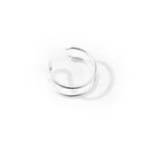 Aro trepador plateado de plata 925, con diseño de doble línea.