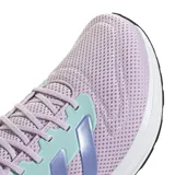 Championes de running Adidas Response Runner, con capellada de malla en color violeta lavanda, detalles en verde agua y las icónicas tres tiras en azul. Cuenta con entresuela blanca y suela negra.