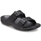 Sandalias Crocs modelo Saturday, color gris, de dos tiras con hebillas ajustables y plantilla de espuma Croslite.