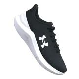 Championes de running Under Armour Phade RN 3, color negro con suela blanca. Presentan una parte superior de malla transpirable con el logo de la marca en contraste y entresuela de amortiguación EVA.