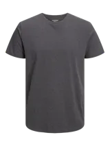 Remera de manga corta y cuello redondo con corte regular, confeccionada en tejido de jersey con efecto melange bicolor.