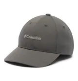 Gorra Columbia modelo Twin Canyon Ball Cap de color gris, con diseño clásico de visera curva y el logo de la marca bordado en el frente en color blanco.