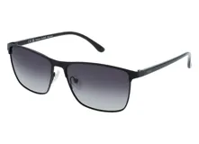 Lentes de sol INVU modelo B1308B, con montura metálica negra y lentes polarizadas grises con degradado.