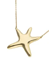 Collar de aleación de metales bañado en oro 18k con dije de estrella de mar.