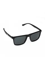 Lentes de sol Lucca con armazón rectangular de plástico negro y cristales oscuros.