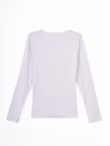Remera de manga larga con cuello redondo, confeccionada en tejido de punto acanalado.