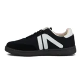 Championes Austral modelo Boreal para mujer, en color negro con detalles en beige y suela oscura de goma.