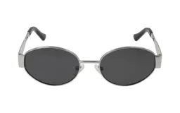 Lentes de sol Celine modelo Donna 1262 col 3, con montura plateada y lentes ovaladas grises.