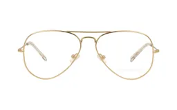 Lentes Demenego modelo 167/55 con armazón metálico dorado de estilo aviador y diseño clásico.