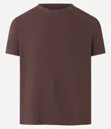 Remera de corte muscle fit, manga corta y cuello redondo, confeccionada en tejido de ribana con textura acanalada.