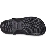 Zuecos Crocs modelo Classic Clog Yukon Vista II para hombre, color gris oscuro, con parte superior de piel sintética y correa ajustable en el talón.