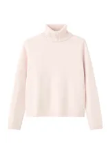 Jersey Mariana de punto medio con cuello vuelto y manga larga, de corte recto.