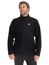 Campera polar de hombre con cierre frontal completo, cuello alto y logo de la marca bordado en el pecho. Cuenta con bolsillos laterales y protector de mentón.