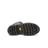 Bota Caterpillar Colorado Max para mujer, color negro, de cuero liso, con cordones, plataforma de goma y logo de la marca en el lateral.