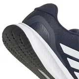 Championes de running Adidas modelo Runfalcon 5, color azul marino con detalles en blanco. Presentan parte superior de malla transpirable, entresuela con tecnología Cloudfoam para mayor amortiguación y suela de goma Adiwear.