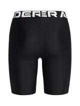 Calzas cortas deportivas Under Armour HeatGear Authentics de color negro, con cintura elástica ancha con logotipo visible y logo de la marca en la pierna. Confeccionadas en tejido elástico de secado rápido.
